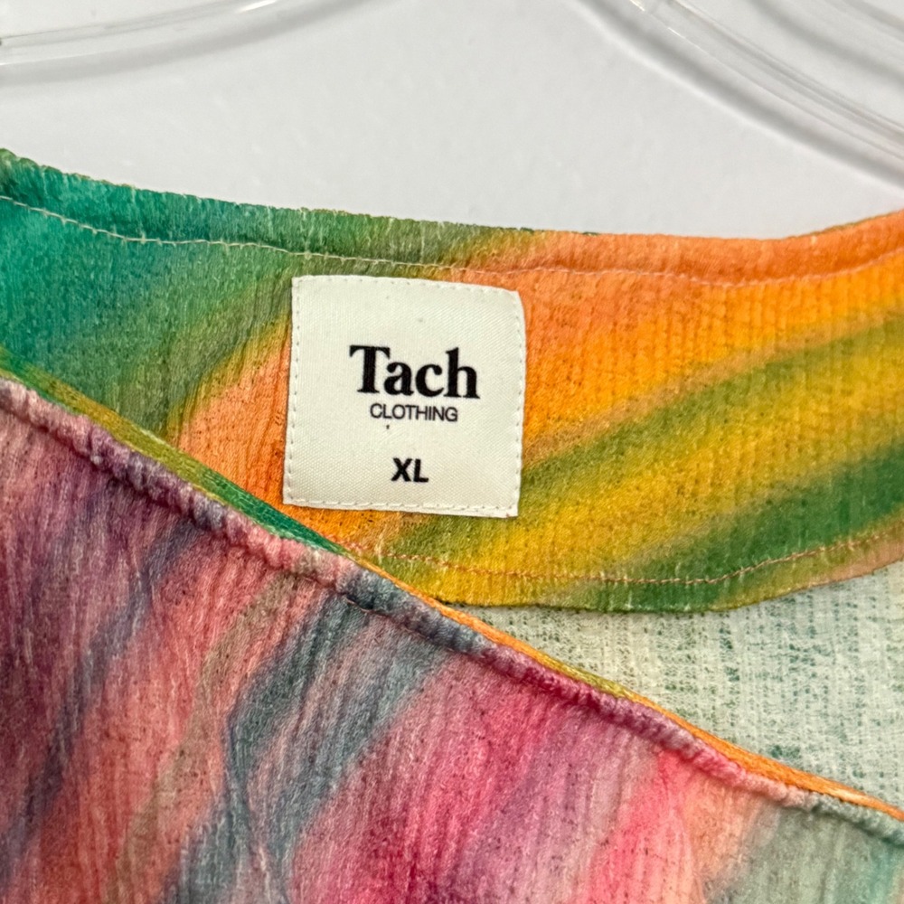 Tach Clarissa Top Multicolor Asymmetrical Ruched Drawstring - XLarge - Picture 3 of 5